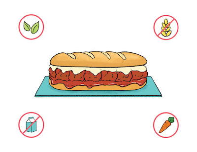 Dietary Modifications for Meatball Party Sub
