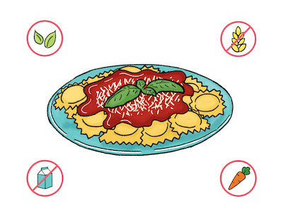 Dietary Modifications for Three Cheese Ravioli