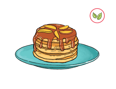 Vegan Peach Pancakes
