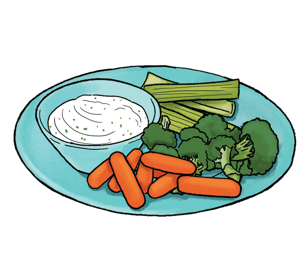 Homemade Ranch Dip & Rainbow Veggie Nutrition