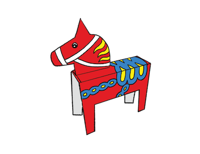 Swedish Dala Horse Template