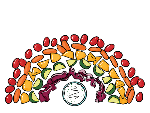 Veggie Rainbow and Ranch Dip